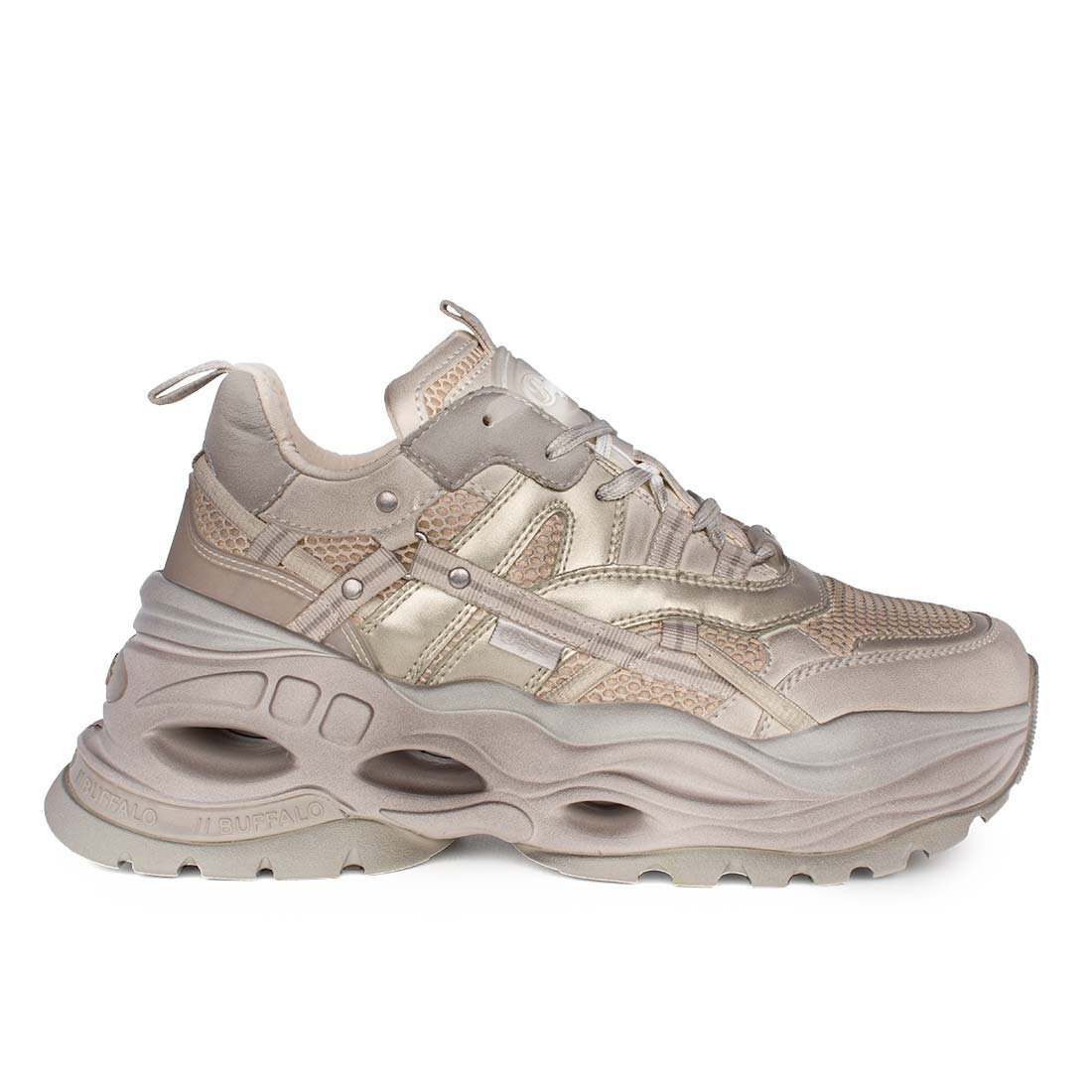 BUFFALO ΓΥΝΑΙΚΕΙΑ SNEAKERS TRIPLET HOLLOW VNTG BEIGE
