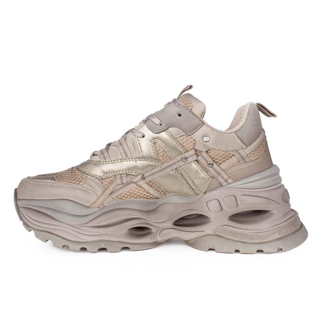BUFFALO ΓΥΝΑΙΚΕΙΑ SNEAKERS TRIPLET HOLLOW VNTG BEIGE - Image 3
