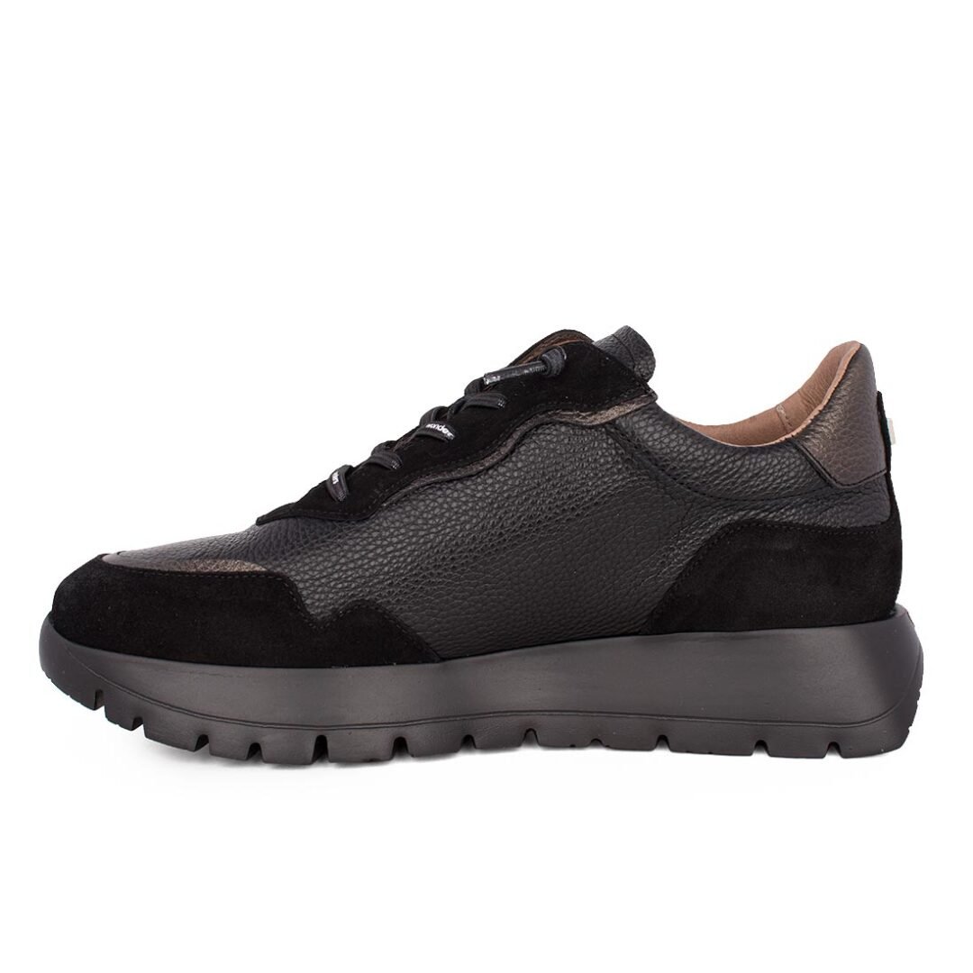 WONDERS ΓΥΝΑΙΚΕΙΑ ΔΕΡΜΑΤΙΝΑ SNEAKERS A-2473 BLACK - Image 3