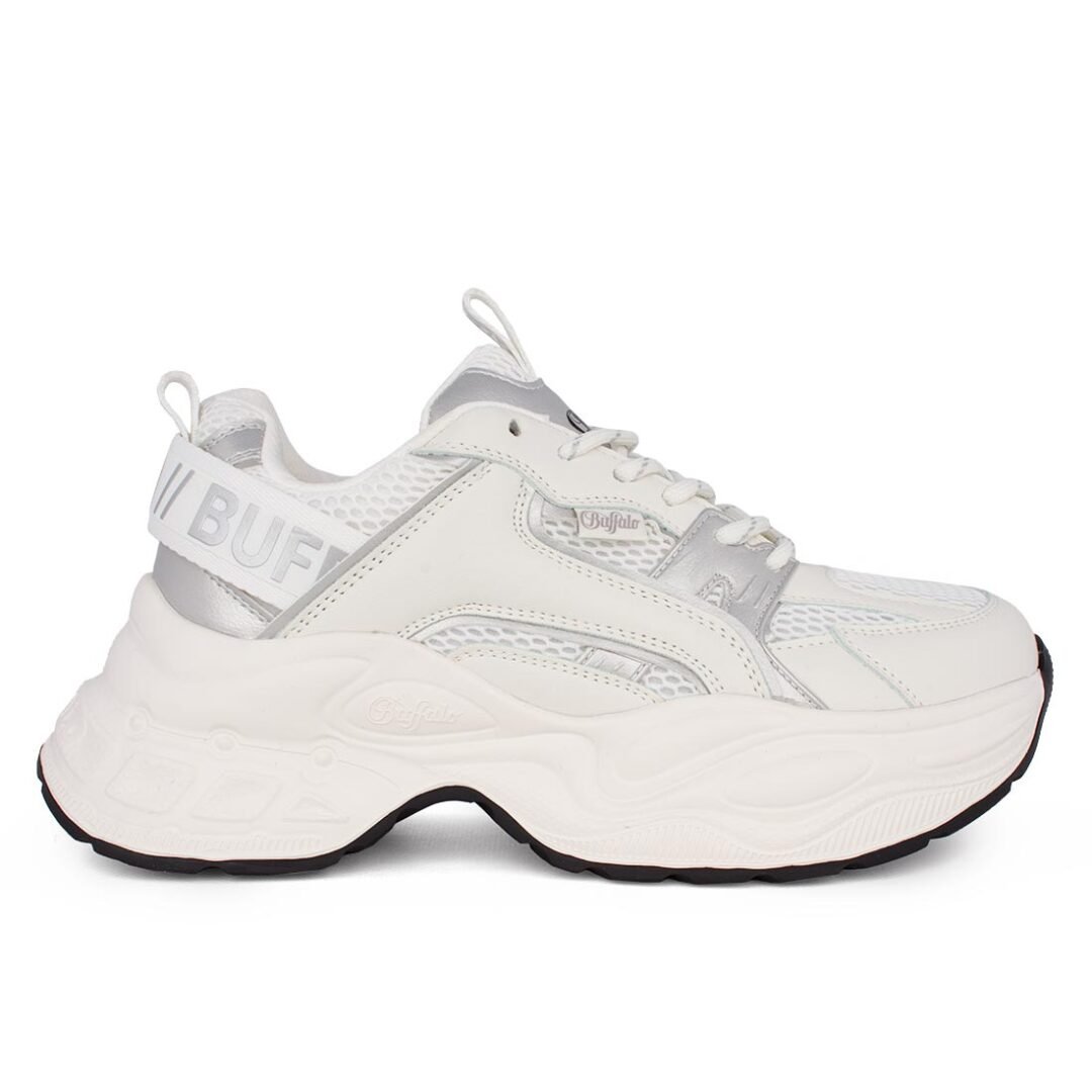 BUFFALO ΓΥΝΑΙΚΕΙΑ SNEAKERS PARA WHITE/SILVER VEGAN NAPPA