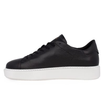 BOSS SHOES ΑΝΔΡΙΚΑ ΔΕΡΜΑΤΙΝΑ SNEAKERS B5720 BLACK TUMBLE - Image 3