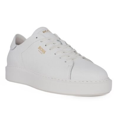 BOSS SHOES ΑΝΔΡΙΚΑ ΔΕΡΜΑΤΙΝΑ SNEAKERS B5720 WHITE TUMBLE - Image 2