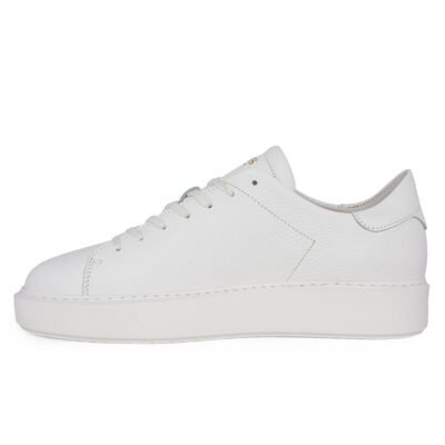 BOSS SHOES ΑΝΔΡΙΚΑ ΔΕΡΜΑΤΙΝΑ SNEAKERS B5720 WHITE TUMBLE - Image 3