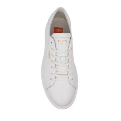 BOSS SHOES ΑΝΔΡΙΚΑ ΔΕΡΜΑΤΙΝΑ SNEAKERS B5720 WHITE TUMBLE - Image 6