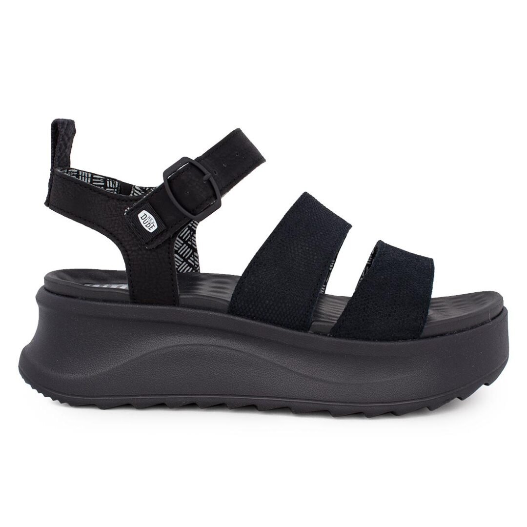 HEY DUDE ΓΥΝΑΙΚΕΙΑ ΣΠΟΡ FLATFORM ΠΕΔΙΛΑ DELRAY BUCKLE CLASSIC BLACK