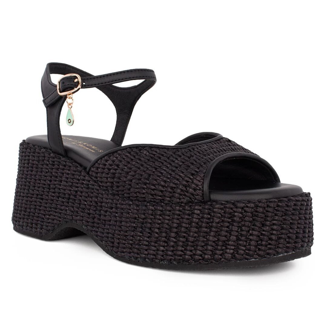 KOMIS & KOMIS ΓΥΝΑΙΚΕΙΑ ΠΕΔΙΛΑ C202 BLACK RAFFIA - Image 2