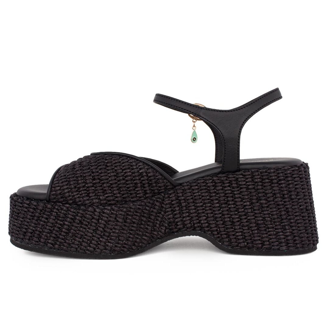 KOMIS & KOMIS ΓΥΝΑΙΚΕΙΑ ΠΕΔΙΛΑ C202 BLACK RAFFIA - Image 3