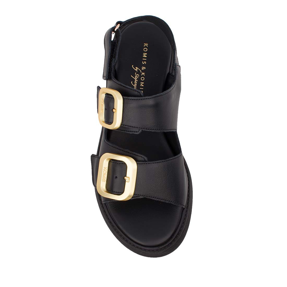 KOMIS & KOMIS ΓΥΝΑΙΚΕΙΑ ΔΕΡΜΑΤΙΝΑ FLATFORM ΠΕΔΙΛΑ C34 BLACK - Image 5