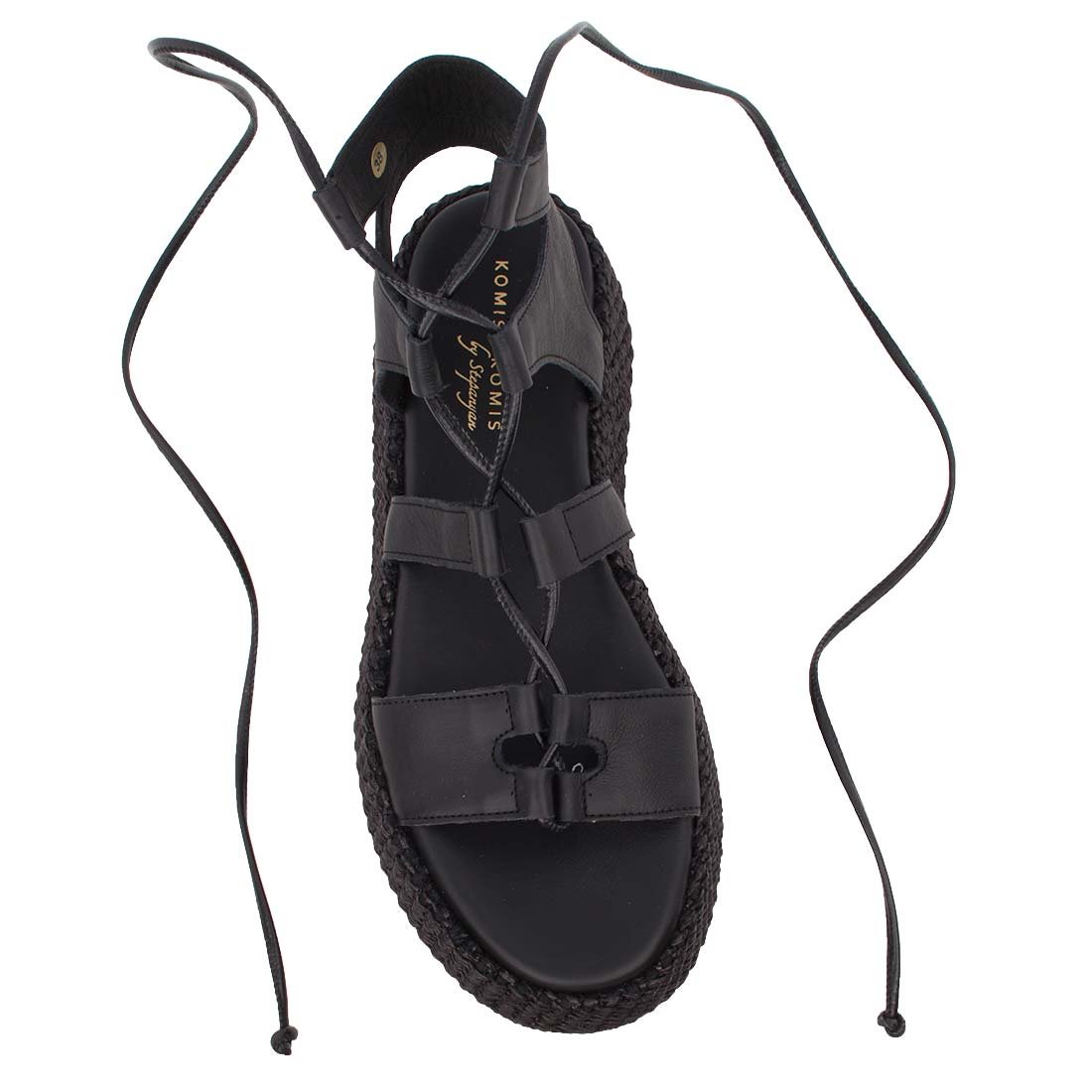 KOMIS & KOMIS ΓΥΝΑΙΚΕΙΑ ΔΕΡΜΑΤΙΝΑ FLATFORM ΠΕΔΙΛΑ C302 BLACK - Image 5