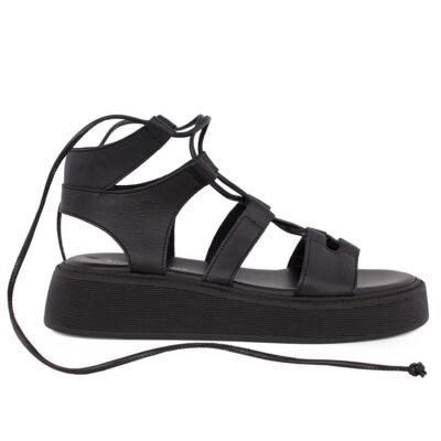 KOMIS & KOMIS ΓΥΝΑΙΚΕΙΑ ΔΕΡΜΑΤΙΝΑ FLATFORM ΠΕΔΙΛΑ C32 BLACK