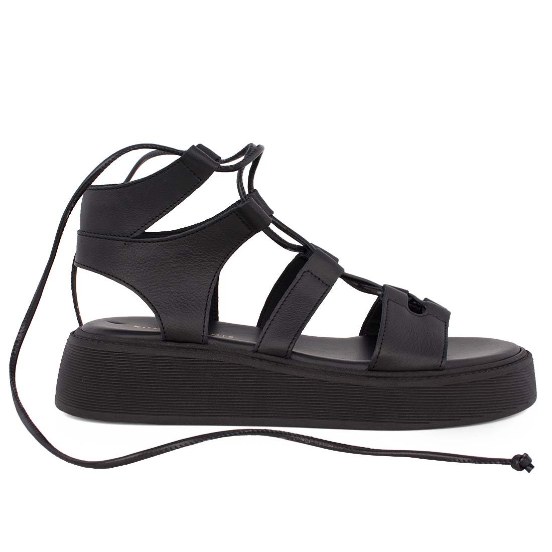KOMIS & KOMIS ΓΥΝΑΙΚΕΙΑ ΔΕΡΜΑΤΙΝΑ FLATFORM ΠΕΔΙΛΑ C32 BLACK