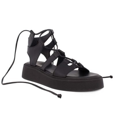 KOMIS & KOMIS ΓΥΝΑΙΚΕΙΑ ΔΕΡΜΑΤΙΝΑ FLATFORM ΠΕΔΙΛΑ C32 BLACK - Image 2