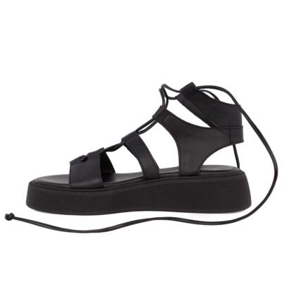 KOMIS & KOMIS ΓΥΝΑΙΚΕΙΑ ΔΕΡΜΑΤΙΝΑ FLATFORM ΠΕΔΙΛΑ C32 BLACK - Image 3