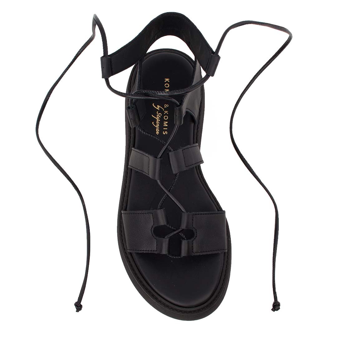 KOMIS & KOMIS ΓΥΝΑΙΚΕΙΑ ΔΕΡΜΑΤΙΝΑ FLATFORM ΠΕΔΙΛΑ C32 BLACK - Image 5