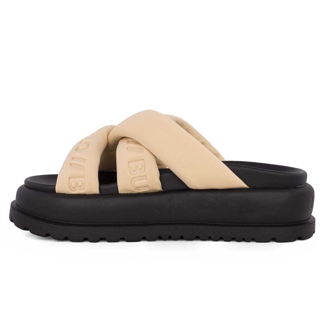 BUFFALO ΓΥΝΑΙΚΕΙΕΣ ΥΦΑΣΜΑΤΙΝΕΣ FLATFORM ΠΑΝΤΟΦΛΕΣ PALMA CROSS CREAM VEGAN LYCRA - Image 3