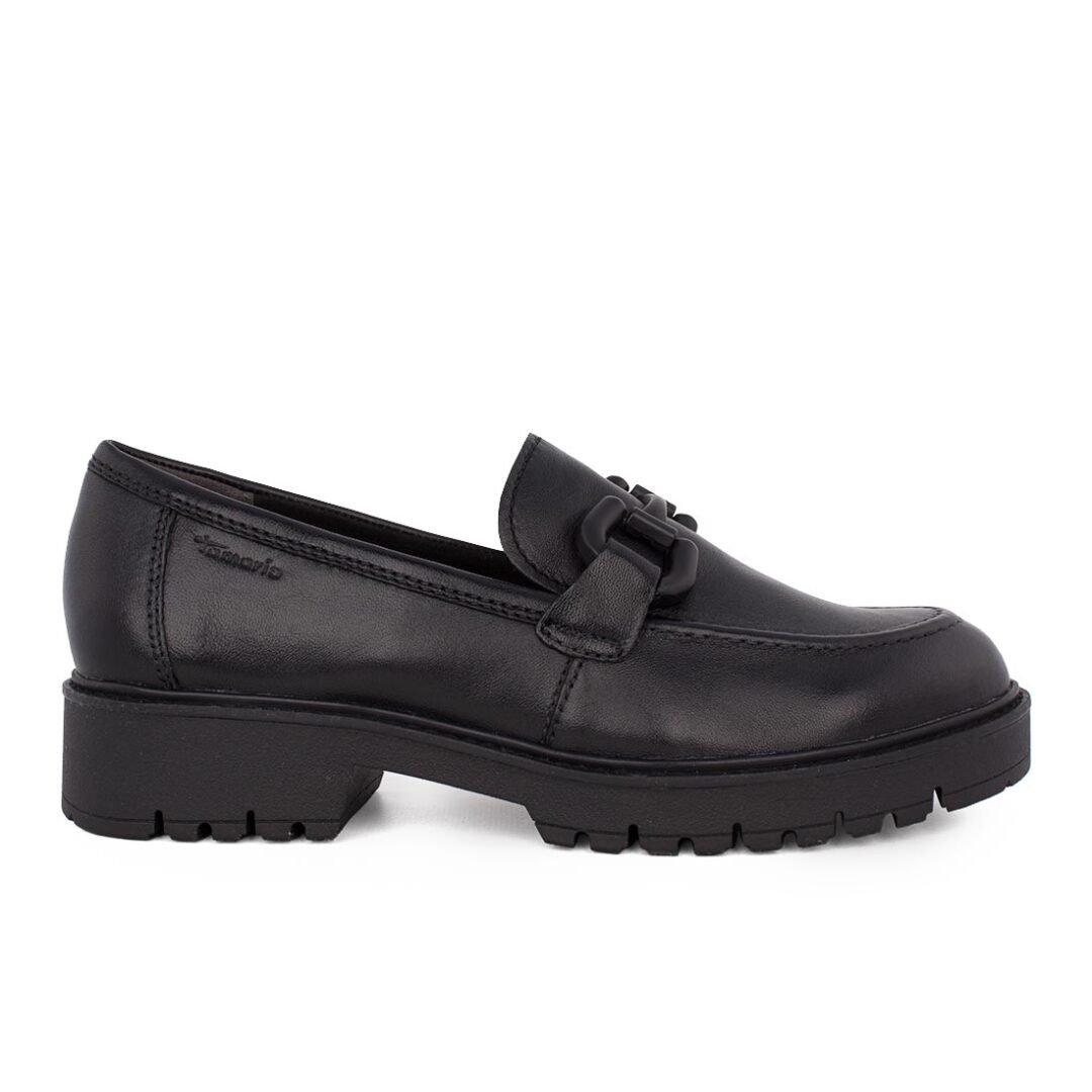 TAMARIS ΓΥΝΑΙΚΕΙΑ ΔΕΡΜΑΤΙΝΑ LOAFERS 1-24733-45 003 BLACK LEATHER