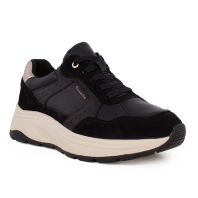 TAMARIS ΓΥΝΑΙΚΕΙΑ ΔΕΡΜΑΤΙΝΑ SNEAKERS 1-23772-45 098 BLACK - Image 2