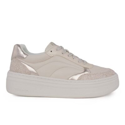 TAMARIS ΓΥΝΑΙΚΕΙΑ ΔΕΡΜΑΤΙΝΑ SNEAKERS 1-23756-45 171 WHITE/SILVER