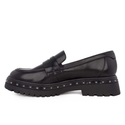 TAMARIS ΓΥΝΑΙΚΕΙΑ ΔΕΡΜΑΤΙΝΑ LOAFERS 1-24767-45 001 BLACK - Image 3