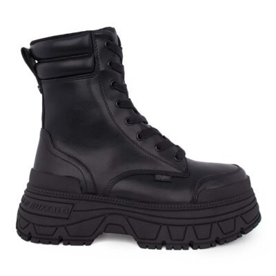 BUFFALO ΓΥΝΑΙΚΕΙΑ ΜΠΟΤΑΚΙΑ FUSION LACE UP MID BLACK