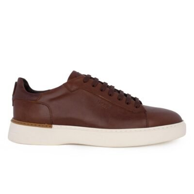 BOSS SHOES ΑΝΔΡΙΚΑ ΔΕΡΜΑΤΙΝΑ SNEAKERS C7863 TAN SANTONI