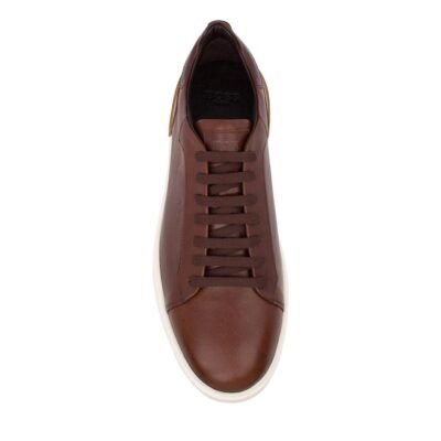BOSS SHOES ΑΝΔΡΙΚΑ ΔΕΡΜΑΤΙΝΑ SNEAKERS C7863 TAN SANTONI - Image 5