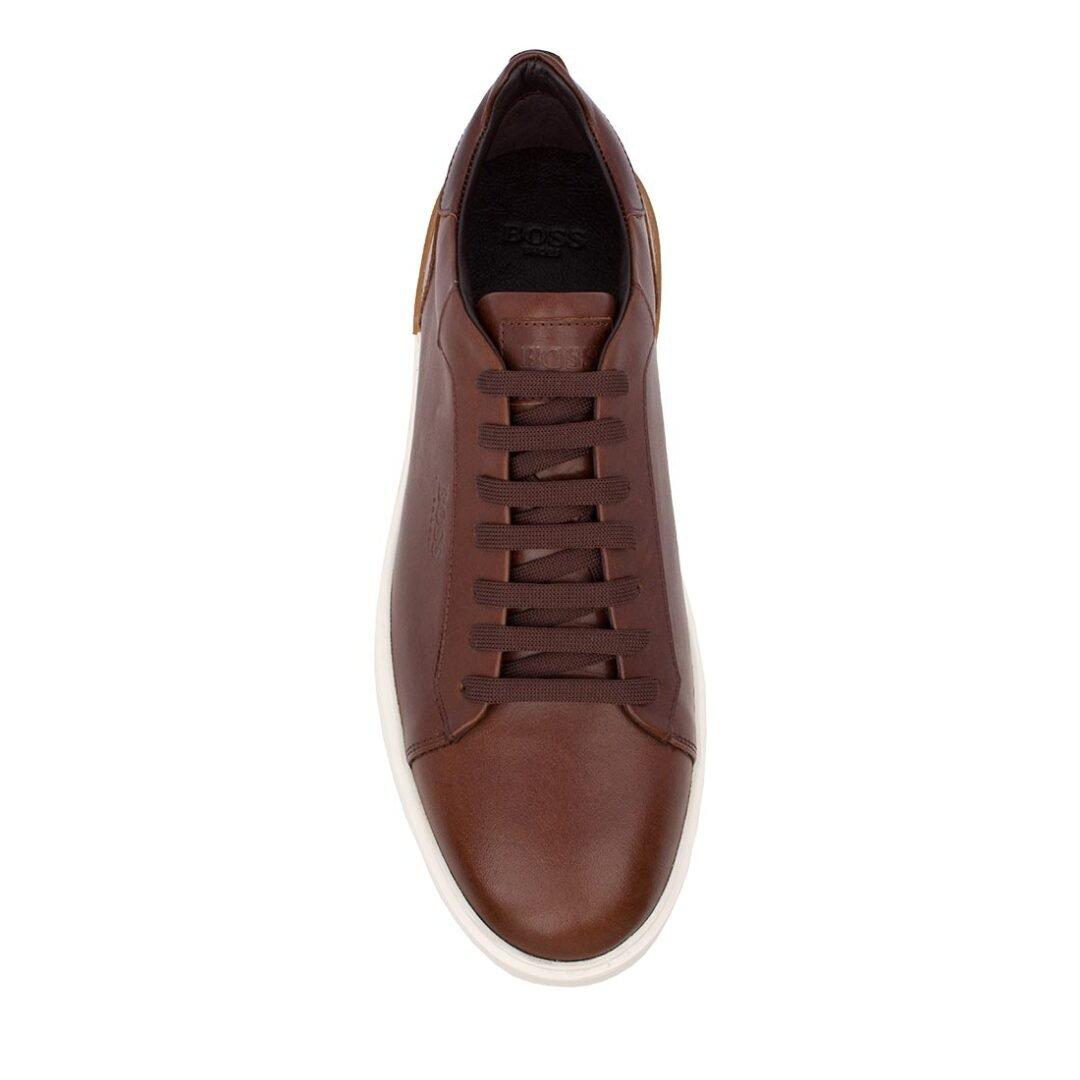 BOSS SHOES ΑΝΔΡΙΚΑ ΔΕΡΜΑΤΙΝΑ SNEAKERS C7863 TAN SANTONI - Image 5