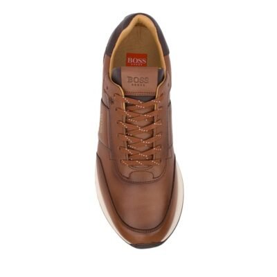 BOSS SHOES ΑΝΔΡΙΚΑ ΔΕΡΜΑΤΙΝΑ SNEAKERS CD321 COGNAC BURN - Image 5