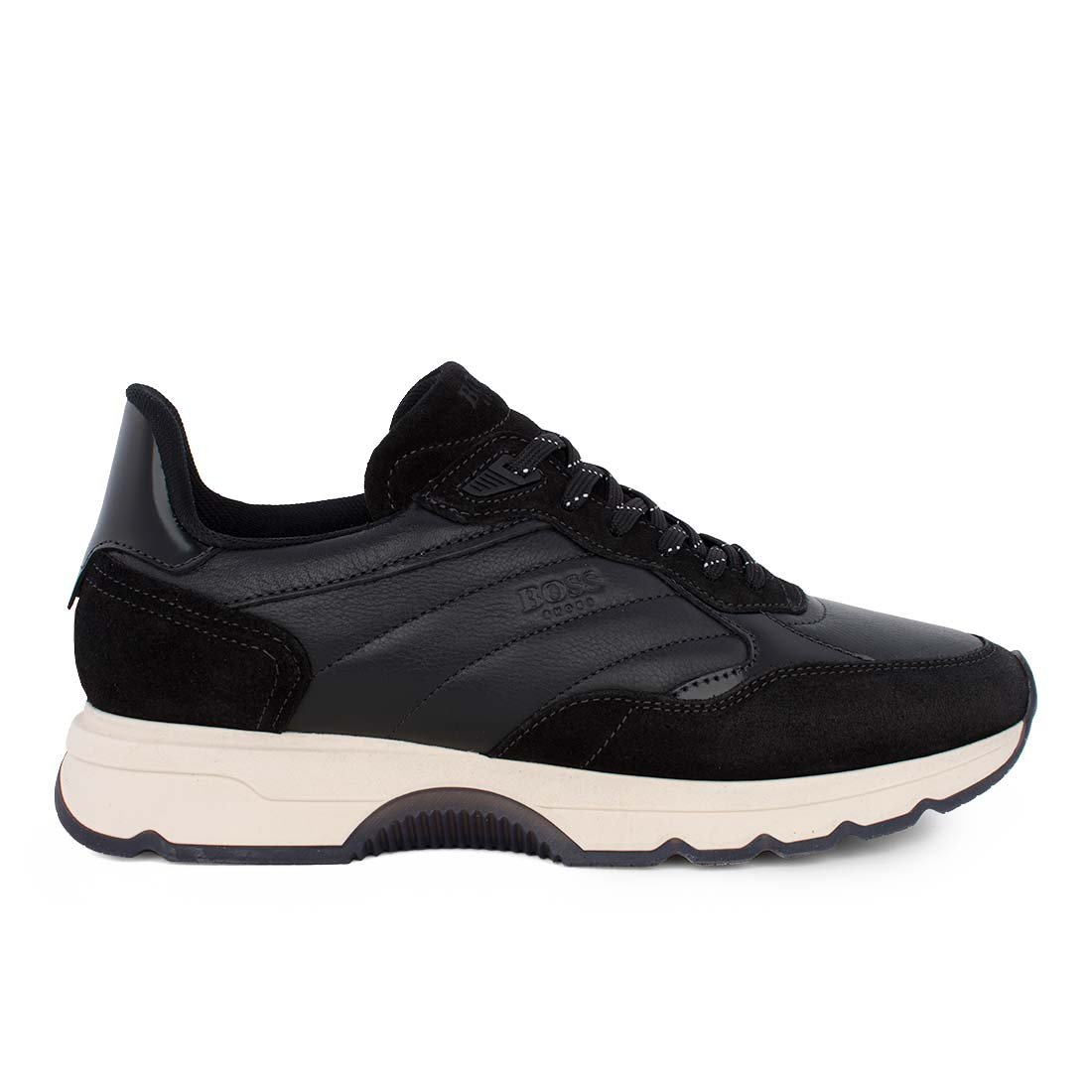 BOSS SHOES ΑΝΔΡΙΚΑ ΔΕΡΜΑΤΙΝΑ SNEAKERS CD221 BLACK RENNA