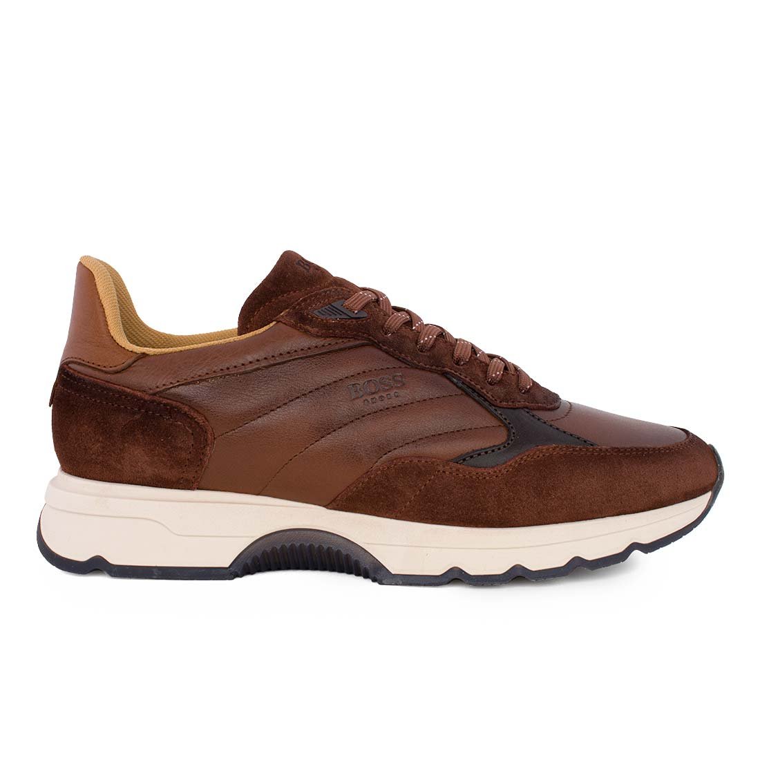 BOSS SHOES ΑΝΔΡΙΚΑ ΔΕΡΜΑΤΙΝΑ SNEAKERS CD221 COGNAC RENNA