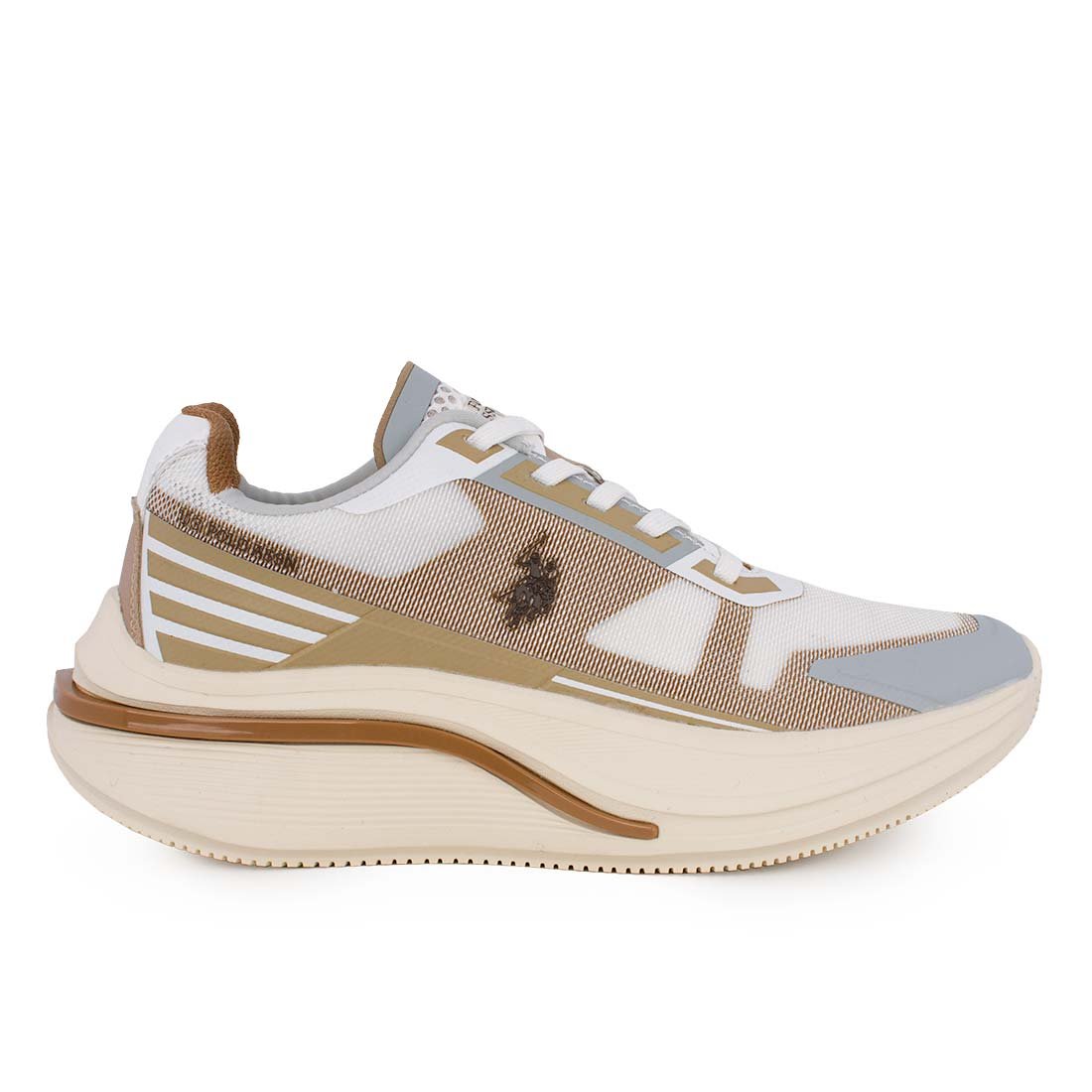 US POLO ΓΥΝΑΙΚΕΙΑ SNEAKERS CLAUDE006 WHITE/BEIGE