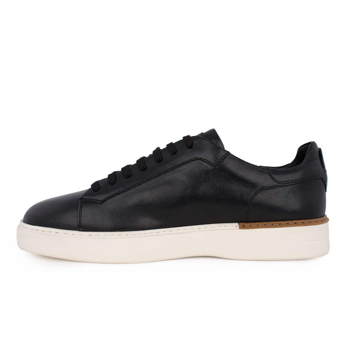 BOSS SHOES ΑΝΔΡΙΚΑ ΔΕΡΜΑΤΙΝΑ SNEAKERS C7863 BLACK SANTONI - Image 3