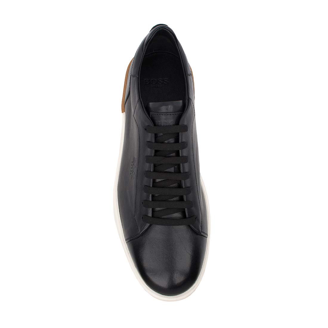 BOSS SHOES ΑΝΔΡΙΚΑ ΔΕΡΜΑΤΙΝΑ SNEAKERS C7863 BLACK SANTONI - Image 5