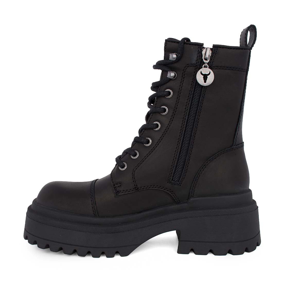 WINDSOR SMITH ΓΥΝΑΙΚΕΙΑ ΔΕΡΜΑΤΙΝΑ ΑΡΒΥΛΑΚΙΑ DESTROY BOOTIES BLACK - Image 3