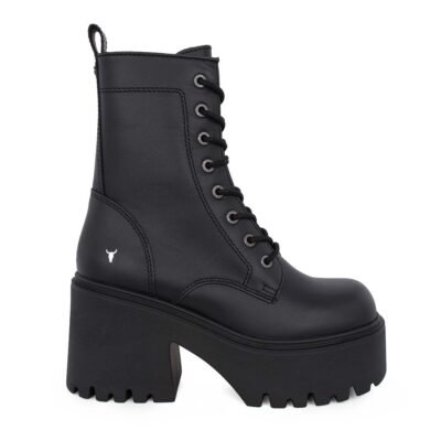 WINDSOR SMITH ΓΥΝΑΙΚΕΙΑ ΔΕΡΜΑΤΙΝΑ ΑΡΒΥΛΑΚΙΑ TOTALLY BOOTIES BLACK