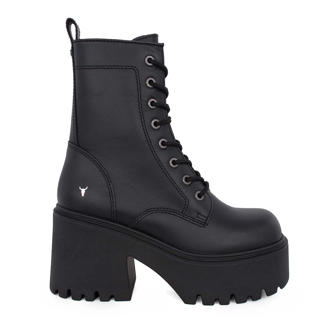 WINDSOR SMITH ΓΥΝΑΙΚΕΙΑ ΔΕΡΜΑΤΙΝΑ ΑΡΒΥΛΑΚΙΑ TOTALLY BOOTIES BLACK