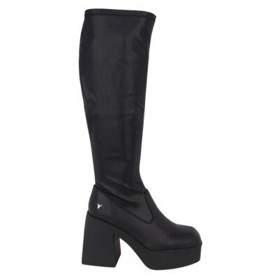 WINDSOR SMITH ΓΥΝΑΙΚΕΙΕΣ ΔΕΡΜΑΤΙΝΕΣ ΜΠΟΤΕΣ BADGIRLS BOOTIES BLACK