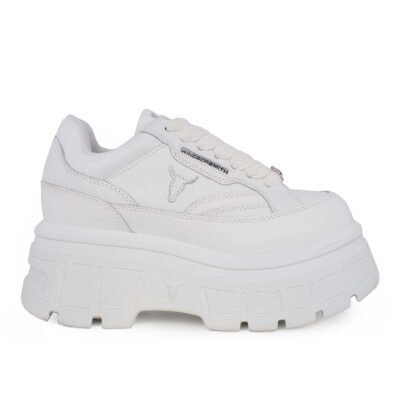 WINDSOR SMITH ΓΥΝΑΙΚΕΙΑ ΔΕΡΜΑΤΙΝΑ SNEAKERS SWERVE LEATHER SNEAKERS WHITE