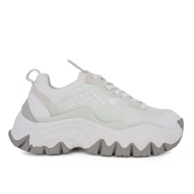 BUFFALO ΓΥΝΑΙΚΕΙΑ SNEAKERS TRAIL ONE WHITE VEGAN NAPPA