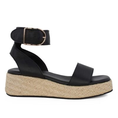 KOMIS & KOMIS ΓΥΝΑΙΚΕΙΑ ΔΕΡΜΑΤΙΝΑ FLATFORM ΠΕΔΙΛΑ K75 BLACK