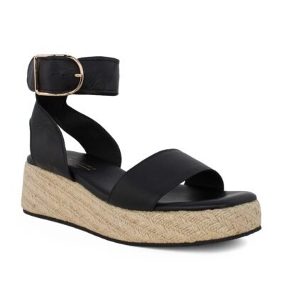 KOMIS & KOMIS ΓΥΝΑΙΚΕΙΑ ΔΕΡΜΑΤΙΝΑ FLATFORM ΠΕΔΙΛΑ K75 BLACK - Image 2