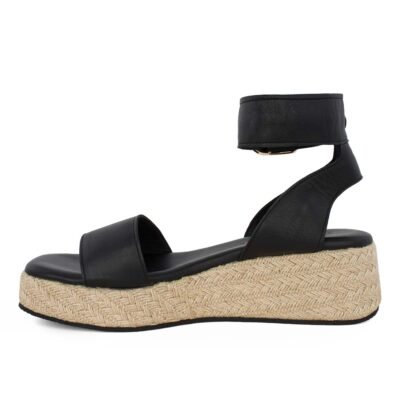 KOMIS & KOMIS ΓΥΝΑΙΚΕΙΑ ΔΕΡΜΑΤΙΝΑ FLATFORM ΠΕΔΙΛΑ K75 BLACK - Image 3