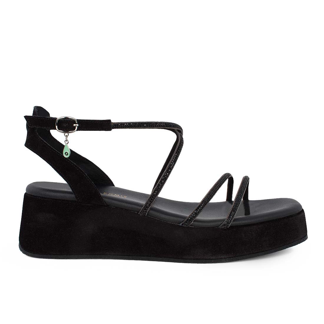 KOMIS & KOMIS ΓΥΝΑΙΚΕΙΑ ΔΕΡΜΑΤΙΝΑ FLATFORM ΠΕΔΙΛΑ K83 BLACK