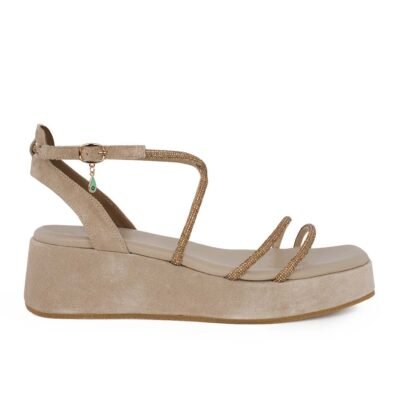KOMIS & KOMIS ΓΥΝΑΙΚΕΙΑ ΔΕΡΜΑΤΙΝΑ FLATFORM ΠΕΔΙΛΑ K83 BEIGE