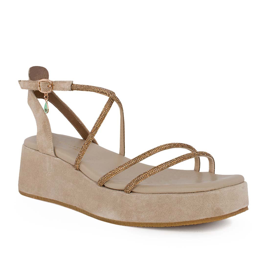 KOMIS & KOMIS ΓΥΝΑΙΚΕΙΑ ΔΕΡΜΑΤΙΝΑ FLATFORM ΠΕΔΙΛΑ K83 BEIGE - Image 2