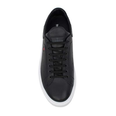 ROBINSON ΑΝΔΡΙΚΑ ΔΕΡΜΑΤΙΝΑ SNEAKERS 69103 BLACK - Image 5