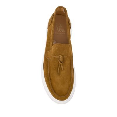 PERLAMODA ΑΝΔΡΙΚΑ ΔΕΡΜΑΤΙΝΑ LOAFERS MOC FIL COGNAC SUEDE - Image 5