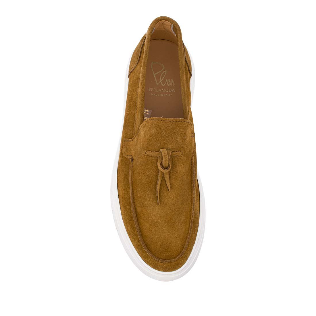 PERLAMODA ΑΝΔΡΙΚΑ ΔΕΡΜΑΤΙΝΑ LOAFERS MOC FIL COGNAC SUEDE - Image 5