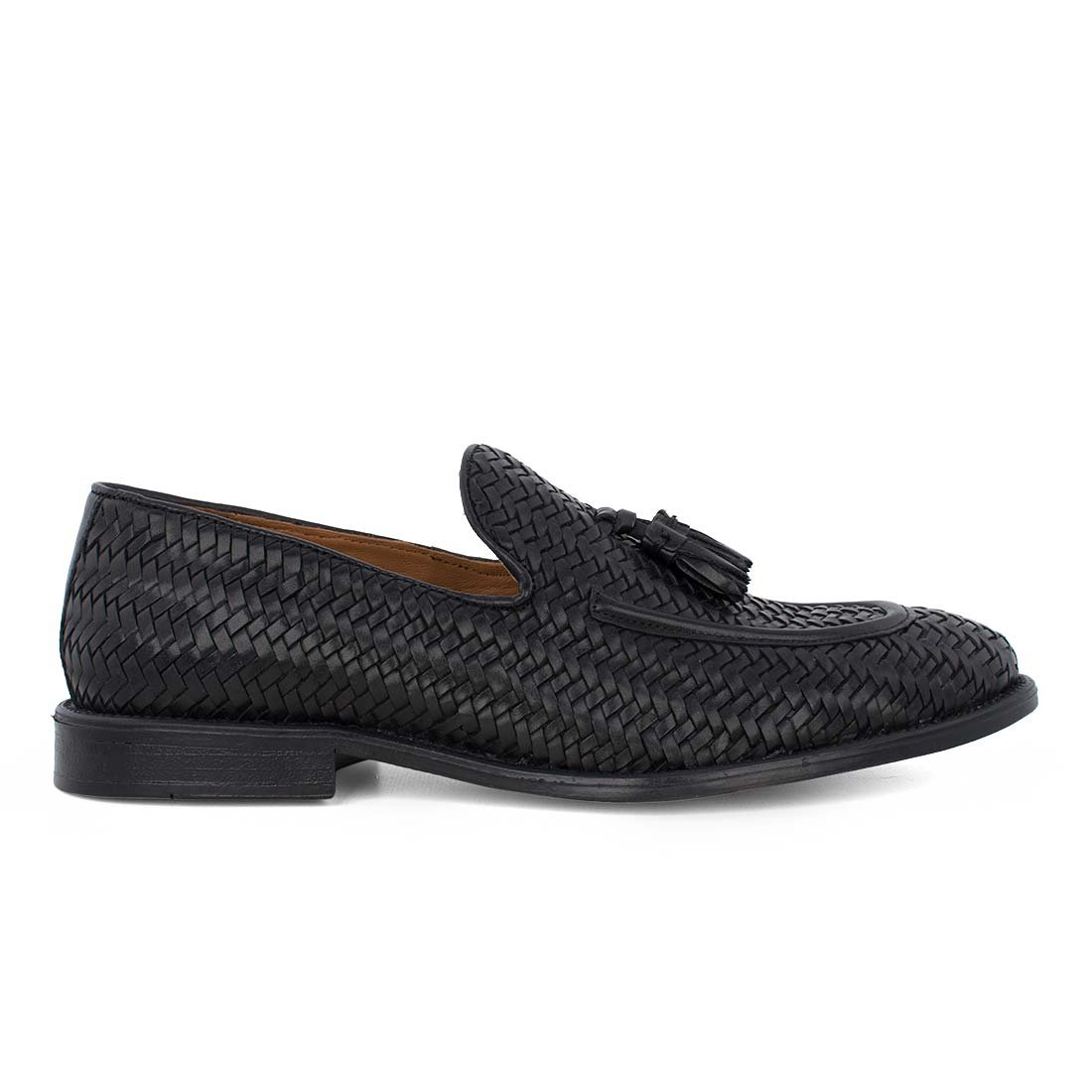 PHILIPPE LANG ΑΝΔΡΙΚΑ ΔΕΜΑΤΙΝΑ ΠΛΕΧΤΑ LOAFERS 4148 BLACK