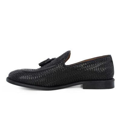 PHILIPPE LANG ΑΝΔΡΙΚΑ ΔΕΜΑΤΙΝΑ ΠΛΕΧΤΑ LOAFERS 4148 BLACK - Image 3
